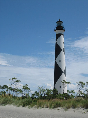 Image of the Cape Lookout Lighthouse in North Carolina